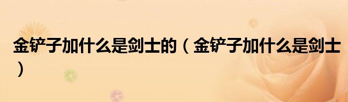 金铲子加什么是剑士的（金铲子加什么是剑士）