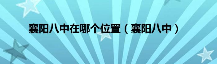 襄阳八中在哪个位置（襄阳八中）