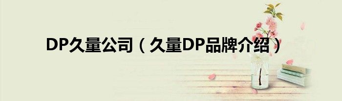 DP久量公司（久量DP品牌介绍）